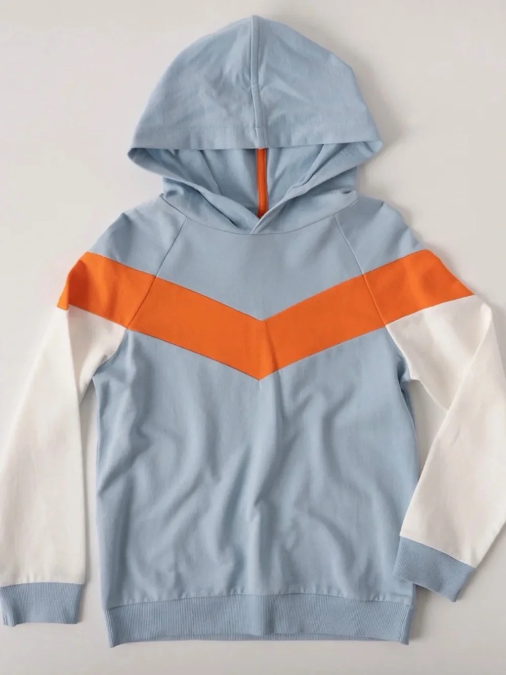 ( SET) Kidpik Skater Kid Pullover Sweatshirt & Shorts Set Blue Orange & White - Picture 2 of 8